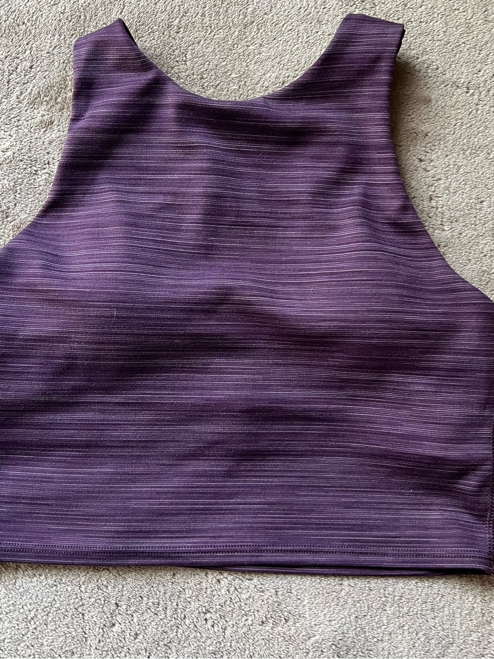 Athleta Longline High Neck Women Padded Purple Soft Sports Bra Crop Top Size XS